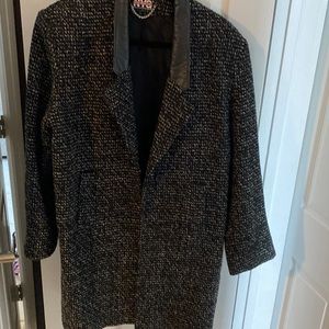 Black and white long coat